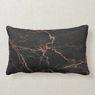 Coussin Rectangle Coton noir rose marbre tendance
