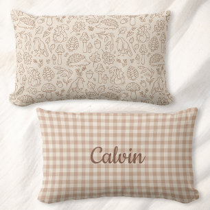 Coussin Rectangle Cottagecore réversible pour enfants en Vichy avec