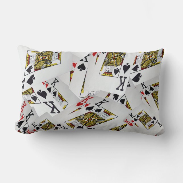 Coussin Rectangle "Couche royale : un jeu de cartes de poker de rois (Recto)