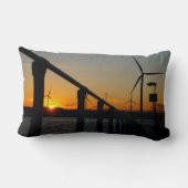 Coussin Rectangle Coucher de soleil avec moulin à vent, relaxant. (Verso)