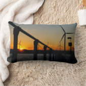 Coussin Rectangle Coucher de soleil avec moulin à vent, relaxant. (Couverture)