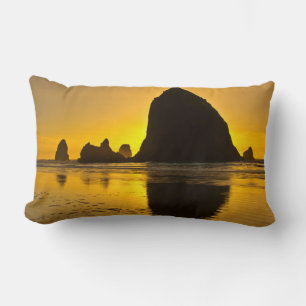 Coussin Rectangle Coucher de soleil, Cannon Beach, Oregon, États-Uni