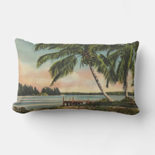Coussin Rectangle Coucher de soleil de brise tropicale vintage de co