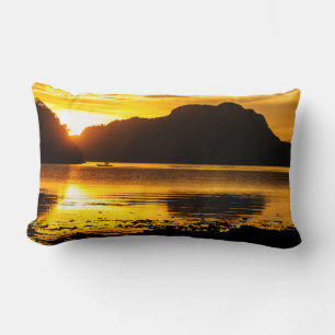 Coussin Rectangle Coucher de soleil doré sur la baie