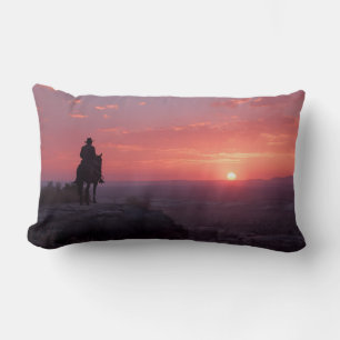Coussin Rectangle Coucher de soleil lavande rose pastel Art occident
