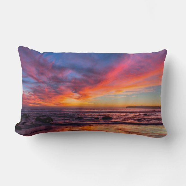 Coussin Rectangle Coucher de soleil sur le Pacifique depuis Coronado (Recto)