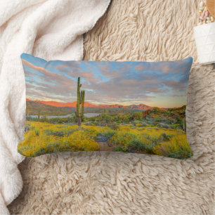 Coussin Rectangle Coucher de soleil sur paysage désertique