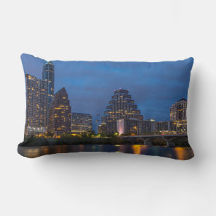 Coussin Rectangle Coucher de ville se reflète dans le lac Lady Bird