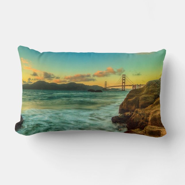 Coussin Rectangle Coucher du soleil à la plage de Baker (Recto)