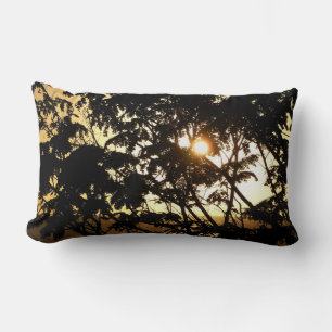 Coussin Rectangle Coucher du soleil à travers les arbres I Photograp