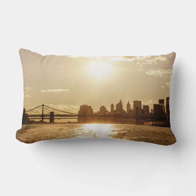 Coussin Rectangle Coucher du soleil de paysage urbain au-dessus de (Recto)