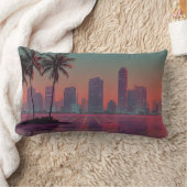 Coussin Rectangle Coucoucher de soleil Retro Synthwave Cityscape (Couverture)