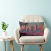 Coussin Rectangle Coucoucher de soleil Retro Synthwave Cityscape (Chaise)