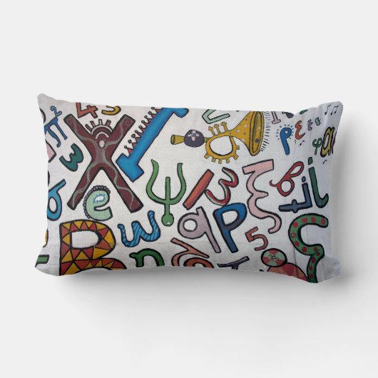 Coussin Rectangle Couleur Alphabet Jeu d'oreiller (Verso)