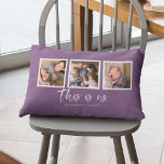 Coussin Rectangle Couleur Arrière - plan modifiable C'est nous Photo<br><div class="desc">Coussin avec les mots "this is us" dans un script blanc design avec 3 photos carrés avec une bordure blanche autour d'eux disposés côte à côte sur l'avant et l'arrière, ce qui en fait 6 photos au total que vous pouvez remplacer avec vous propres photos contre une couleur arrière -...</div>