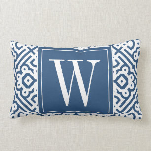 Coussin Rectangle Couleur personnalisable ! Monogramme moderne de