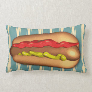 Coussin Rectangle Couleur personnalisée Jumbo Hotdog