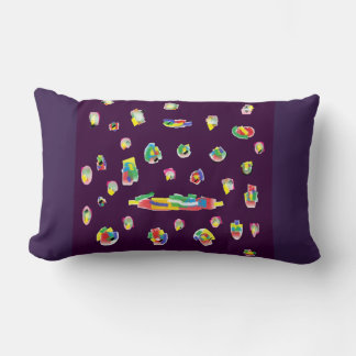 Coussin Rectangle couleur violet mélangé à motif qualité conçu