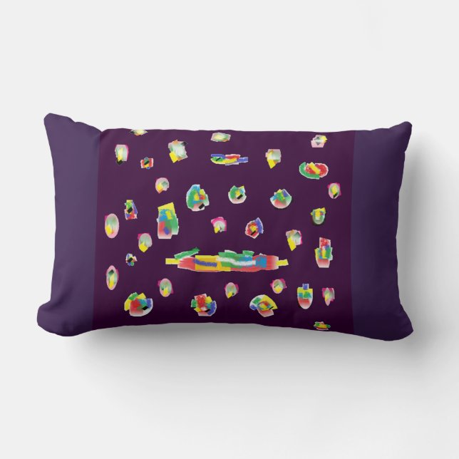 Coussin Rectangle couleur violet mélangé à motif qualité conçu (Recto)
