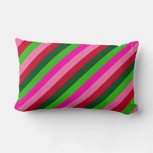 Coussin Rectangle Couleurs contemporaines rayures de Noël  (Verso)