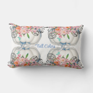 Coussin Rectangle Couleurs de automne Citrouille blanc Aquarelle Flo