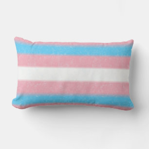Coussin Rectangle Couleurs du drapeau de fierté transgenre à bords d