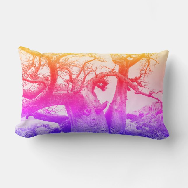 Coussin Rectangle Couleurs Joyeuses et brillantes Baobab Arbre Couss (Recto)