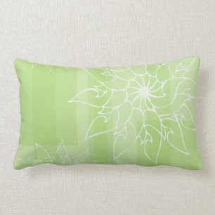 Coussin Rectangle Couleurs pastel de floral oriental vert