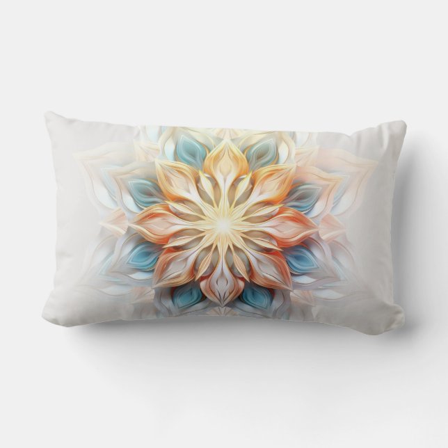 Coussin Rectangle Couleurs pastel éclatantes Mandala (Verso)