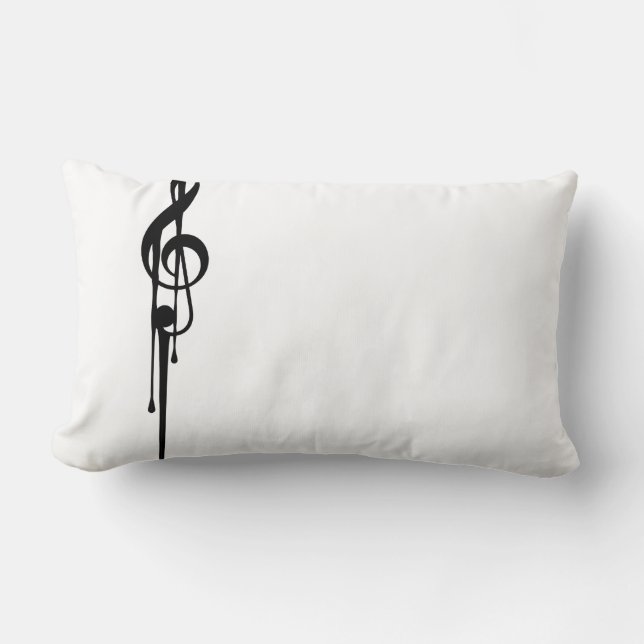 Coussin Rectangle Couleurs personnalisées MELTPOINT B/W G-Clef (Recto)