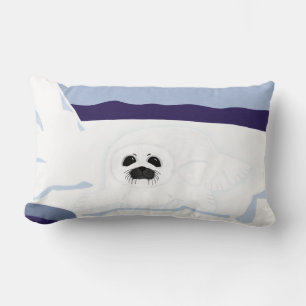 Coussin Rectangle Coupe de phoque blanc sur l'art cartographique Ice