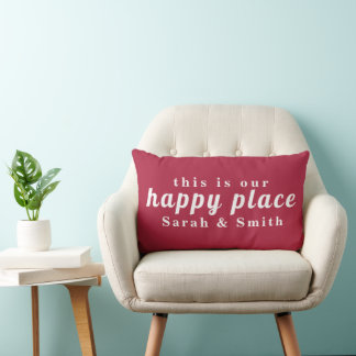 COUSSIN RECTANGLE COUPLE DE MARIAGE PERSONNALISÉ MODERNE ÉLÉGANT NOM