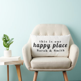 COUSSIN RECTANGLE COUPLE DE MARIAGE PERSONNALISÉ NOM MODERNE ÉLÉGANT