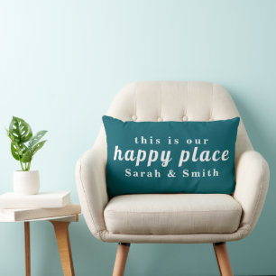COUSSIN RECTANGLE COUPLE DE MARIAGE PERSONNALISÉ NOM MODERNE ÉLÉGANT