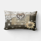 Coussin Rectangle Couple Fer à Cheval Coeur Dentelle Soleil Mariage (Verso)