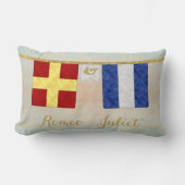 Coussin Rectangle Couples d'aquarelle Monogramme Signal maritime Dra (Recto)