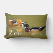 Coussin Rectangle Couples de canard de mandarine/mariage fait sur (Recto)