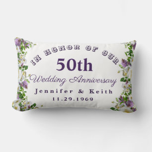 Coussin Rectangle Couples personnalisés 50e anniversaire de Mariage