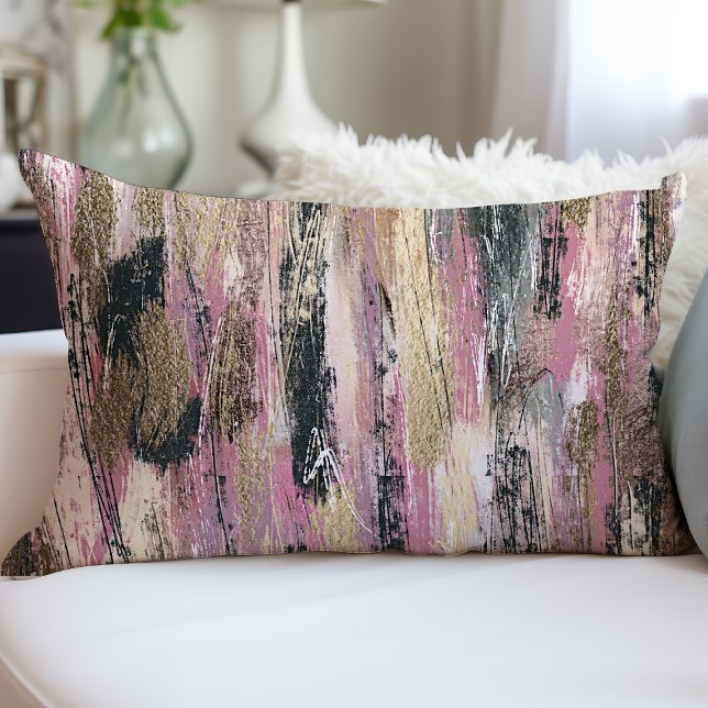 Coussin Rectangle Coups de pinceau modernes abstraits tendance (Créateur téléchargé)