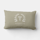 Coussin Rectangle Couronne monogramme rustique moderne nom de famill (Verso)
