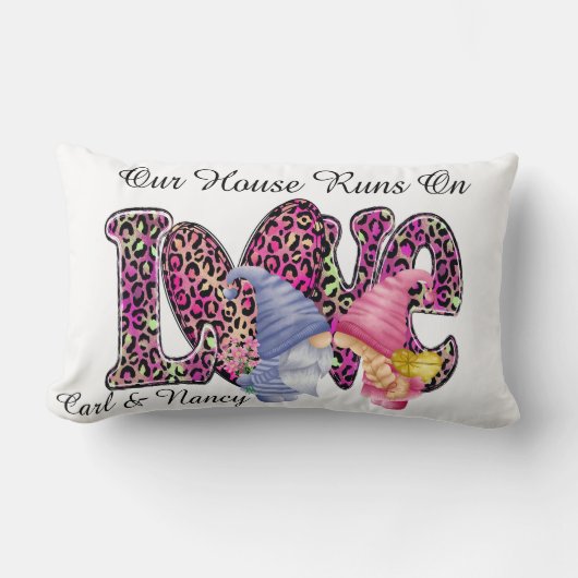 Coussin Rectangle Cours sur l'amour, Couple de Gnome Personnaliser C (Recto)