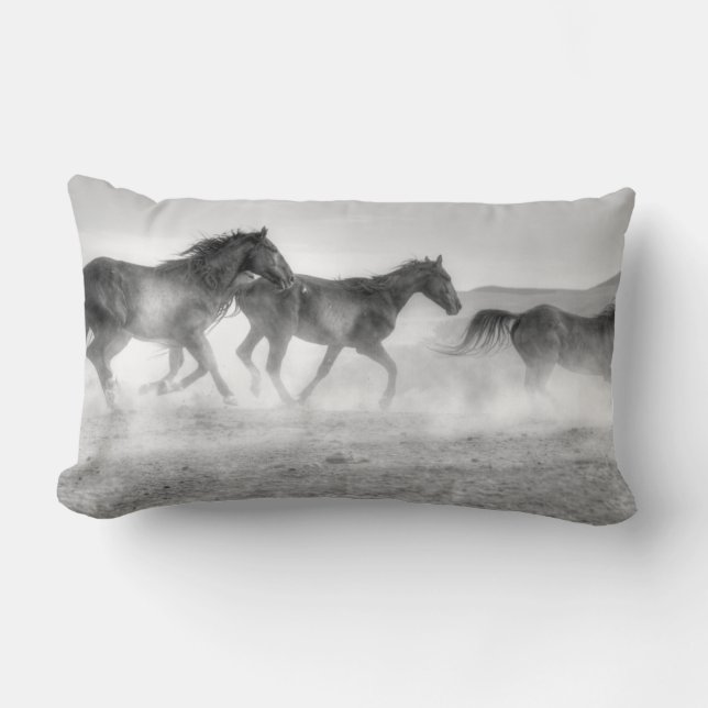 Coussin Rectangle Course de mustang (Recto)