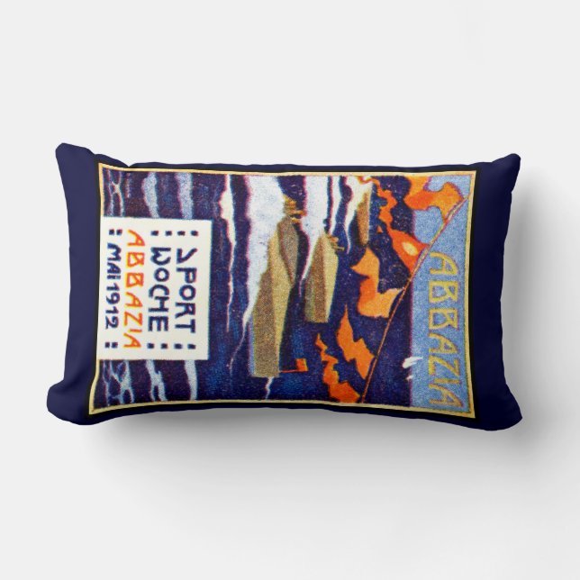 Coussin Rectangle Course en bateau de vitesse Abbazia 1912 (Recto)