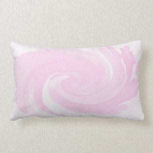 Coussin Rectangle Courses en spirale roses de brosse d'aquarelle