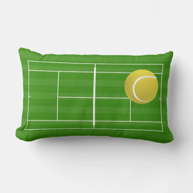 Coussin Rectangle Court de tennis et balle de tennis (Recto)