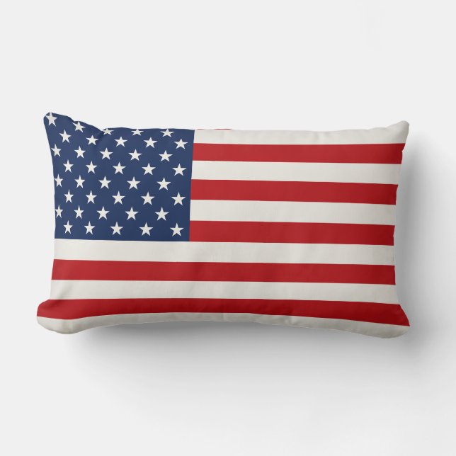 Coussin Rectangle Coussin-Coussin de jeté-Drapeau américain (Recto)