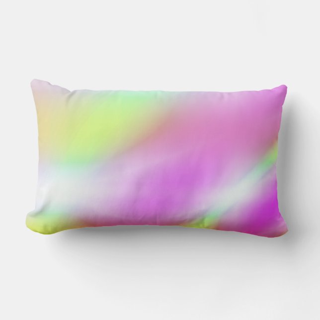 Coussin Rectangle Coussin, Rose Pastel, Blanc, Jaune (Recto)