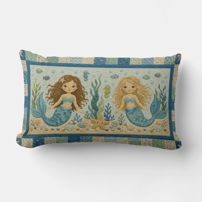 Coussin Rectangle Couverture jolie sirène (Recto)