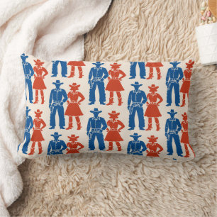 Coussin Rectangle Cowboy & Cowgirl Americana