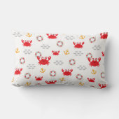 Coussin Rectangle Crabe avec bouée de sauvetage (Verso)
